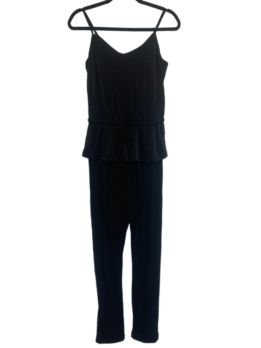 ICHI Black Shimmer Striped Jumpsuit NWT | Free People Tag | Size XS